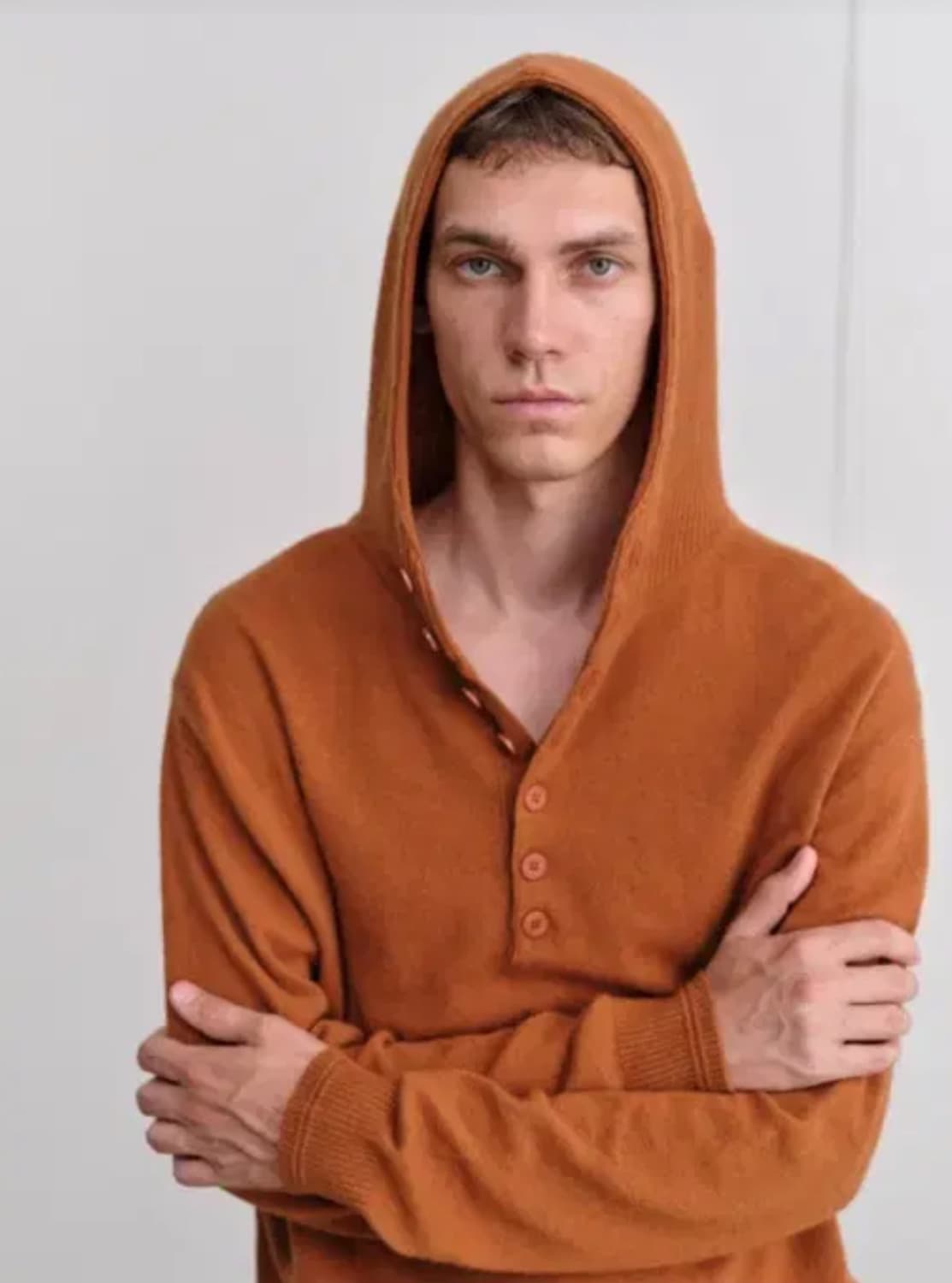 Colorcolour 버튼 니트 후드 상품이미지1