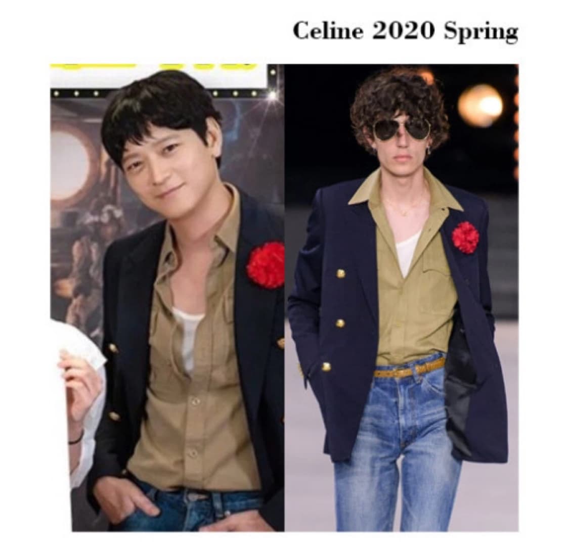 [강동원님 착용] 셀린느 20ss 네이비 금장 버튼 자켓 상품이미지4