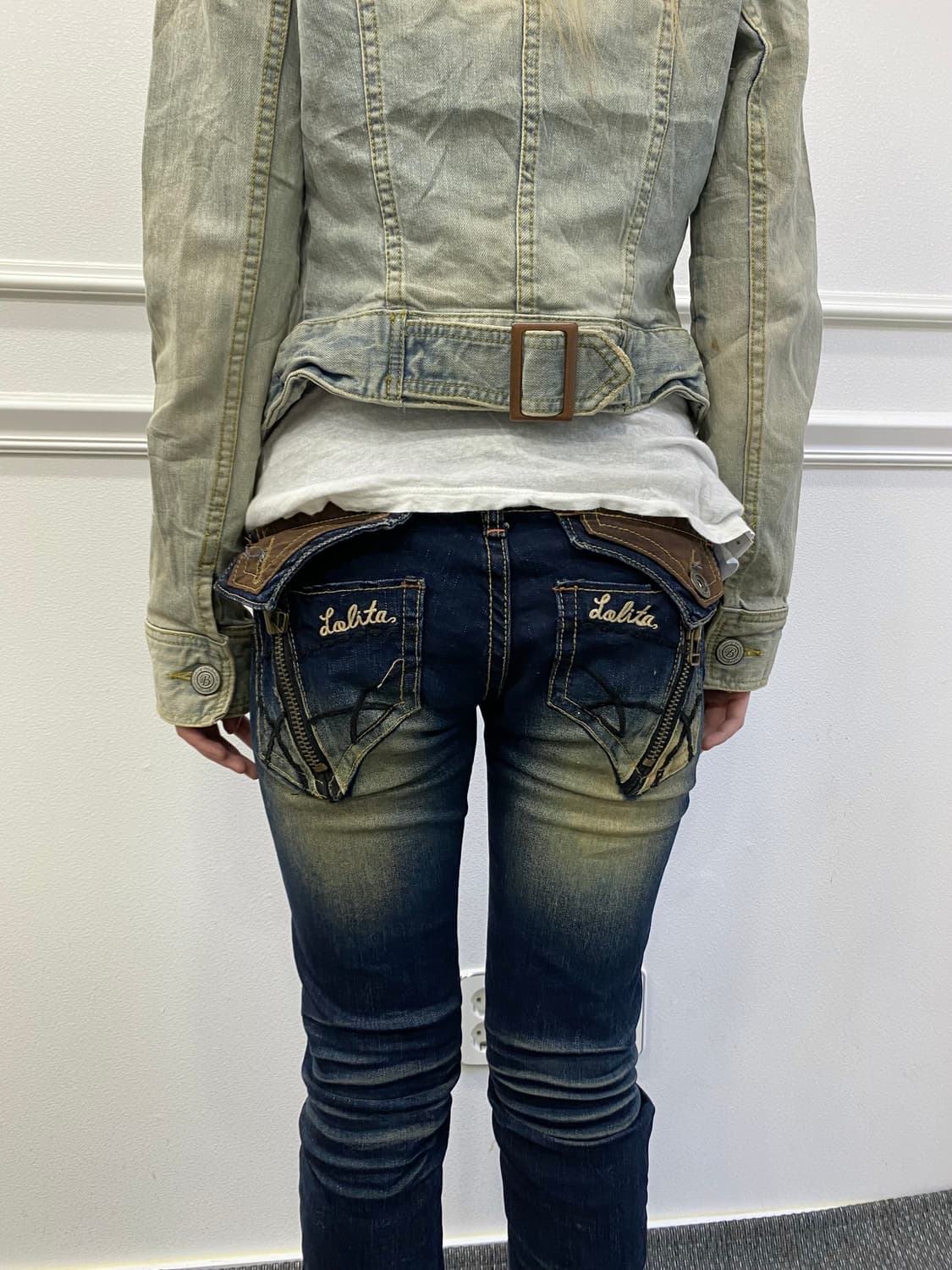 [LoLITA JEANS] 2000s Kitsch slim Fit Pan 상품이미지3