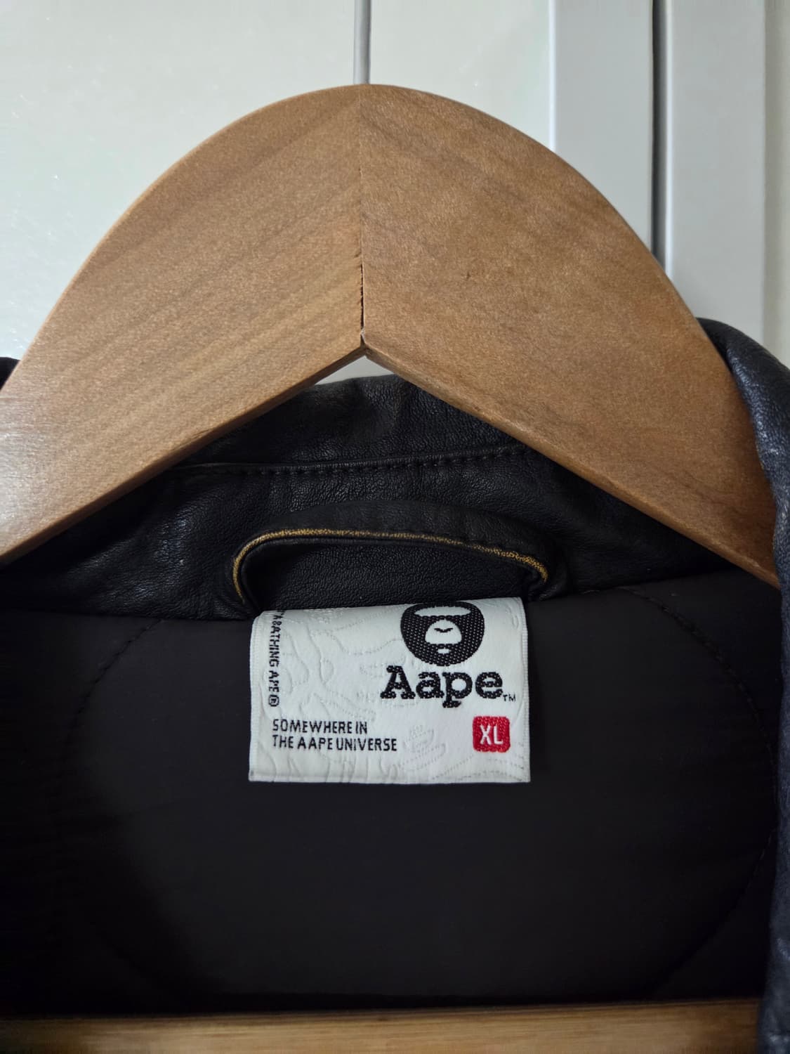 알파인더스트 x 에이프 퀼티드 레더 자켓 XL 상품이미지7