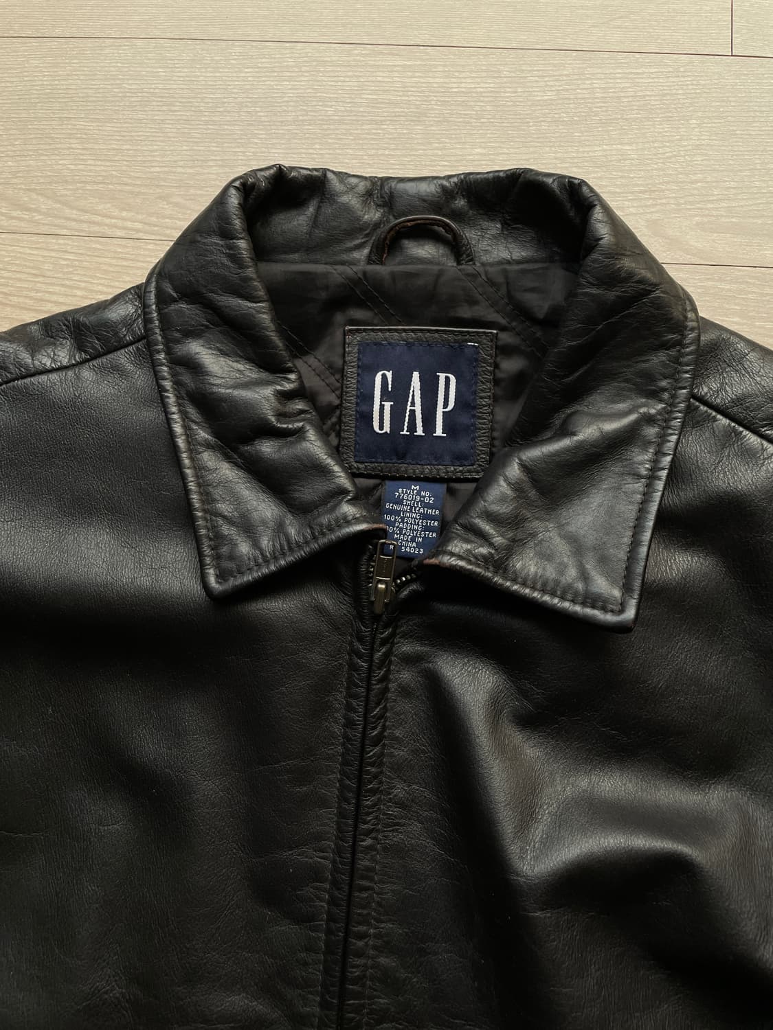 90s 올드갭 레더 자켓 블랙 상품이미지4