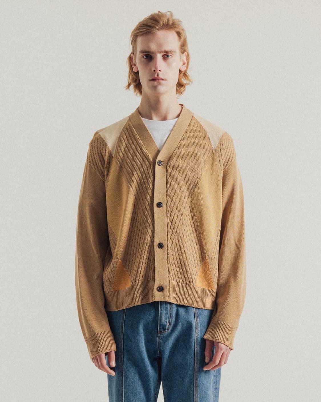 비슬로우 아가일 브이넥 가디건xl 상품이미지1