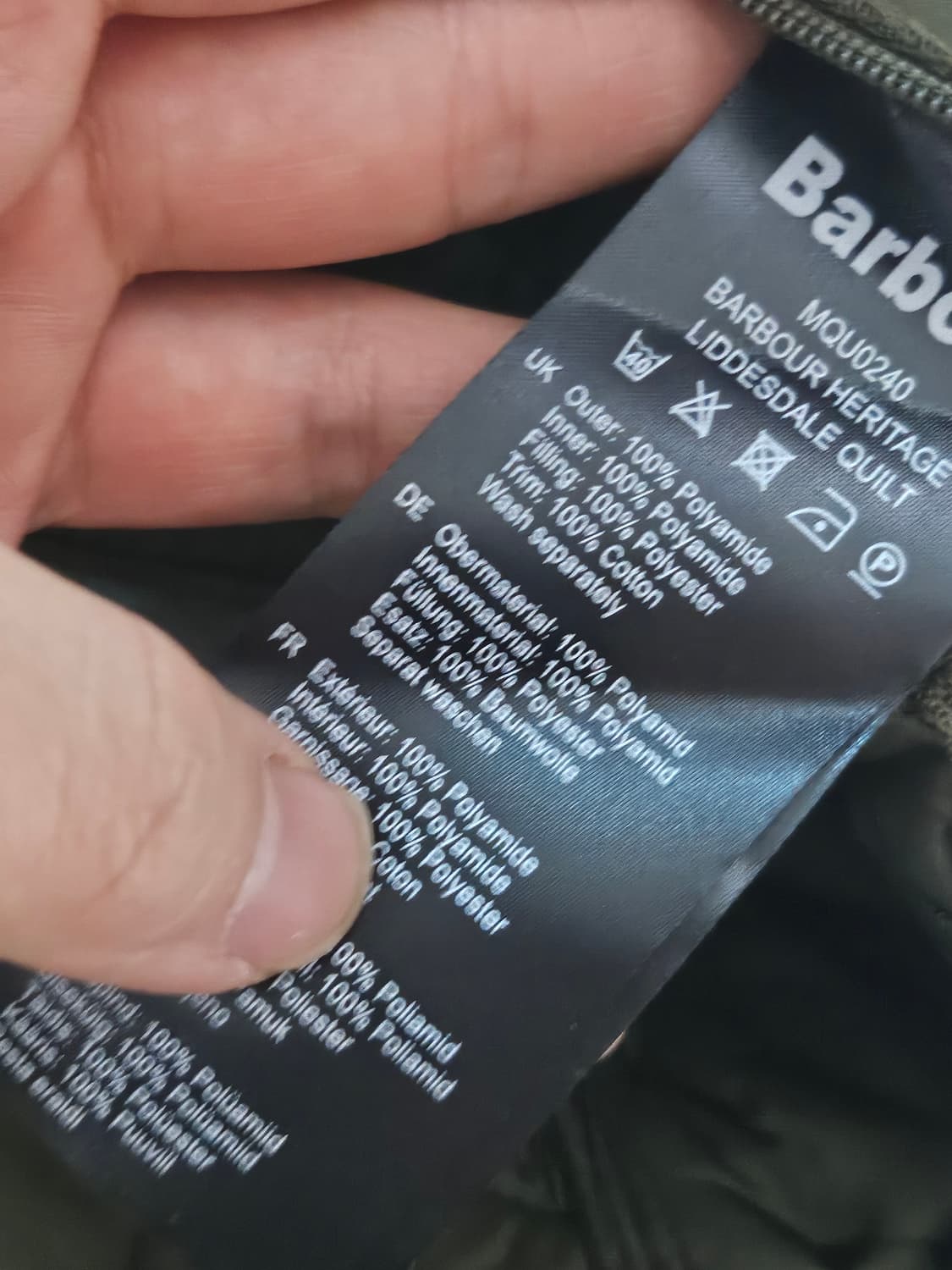 바버 헤리티지 리데스데일 퀼팅 퀼티드 자켓 올리브 XL 상품이미지5