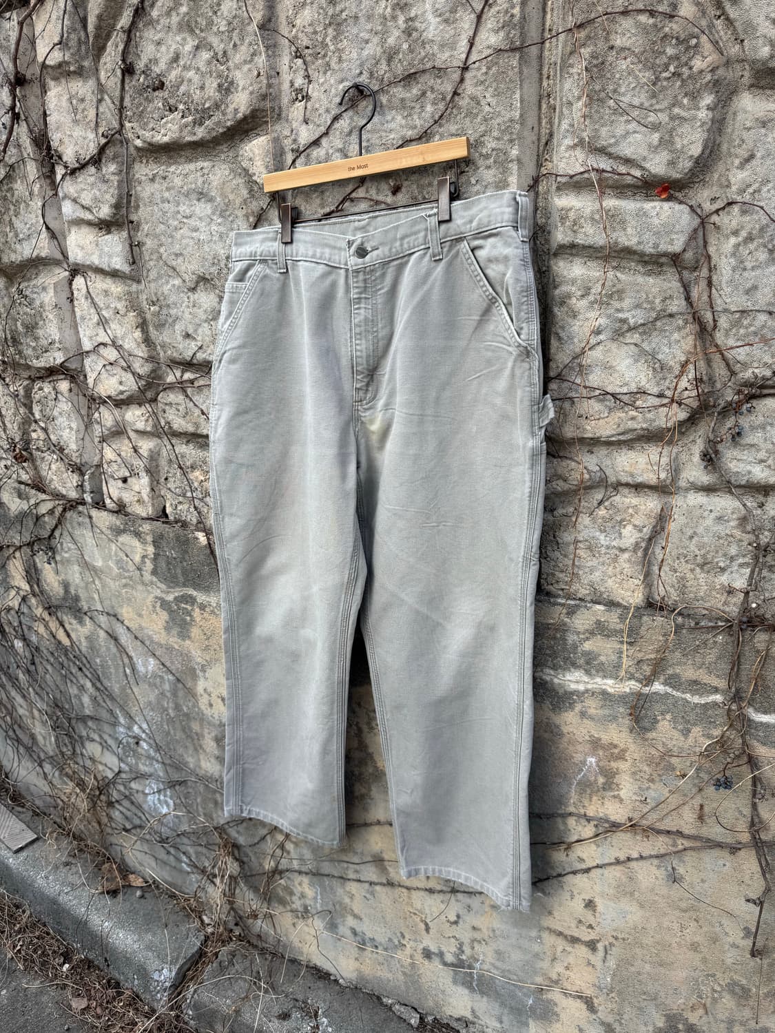 칼하트 빈티지 b11 des 싱글니 카펜터 워크 팬츠 그레이 상품이미지3