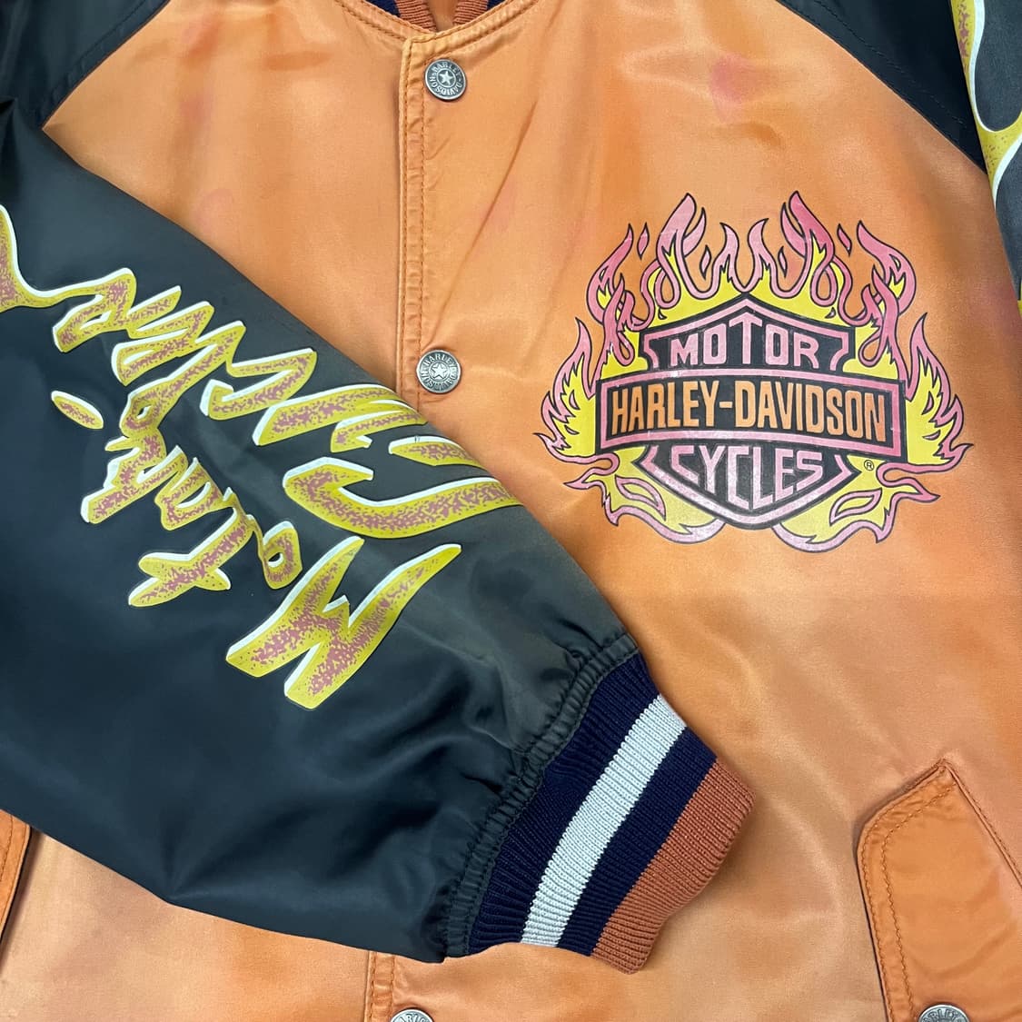 90s 할리데이비슨 플레임 봄버 자켓 (105-110) 상품이미지2
