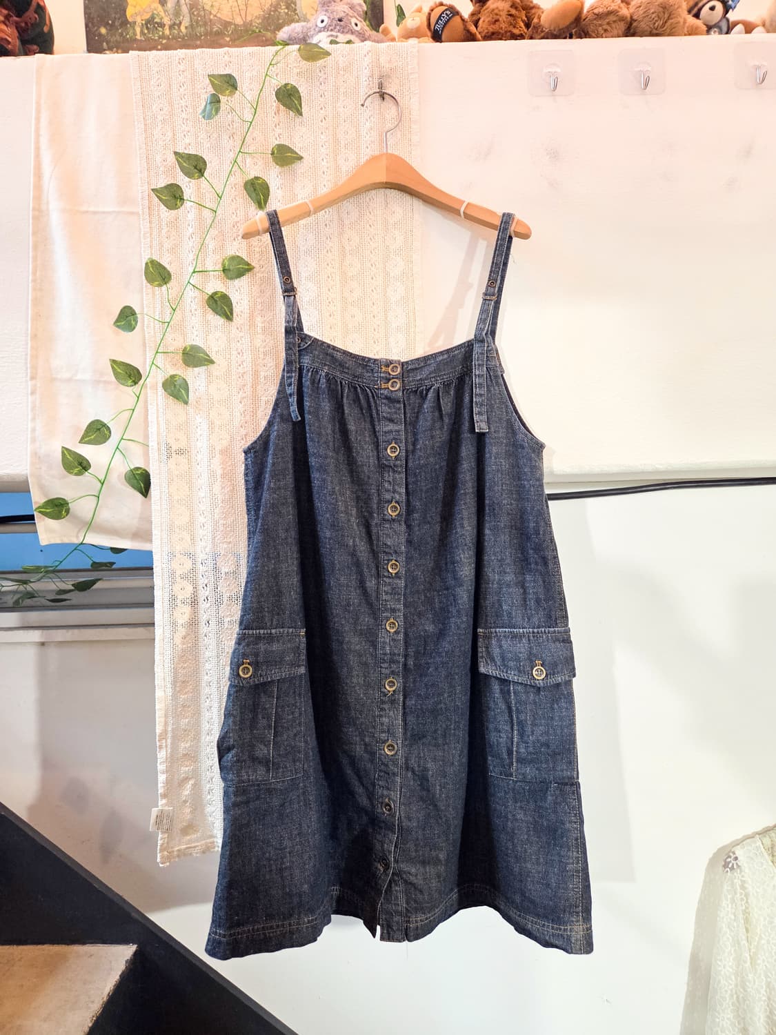 사이드 포켓 데님 오버롤 원피스 상품이미지1