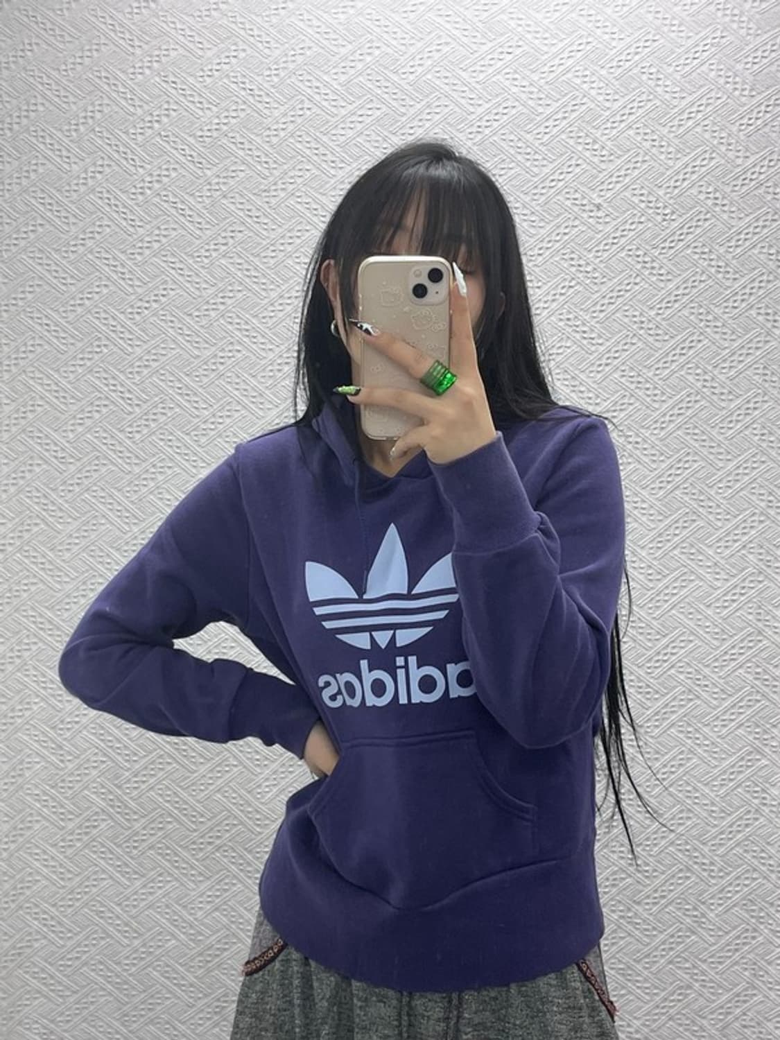 아디다스 Y2K 90's 딥퍼플 약기모 후드티 100 C08539 상품이미지1