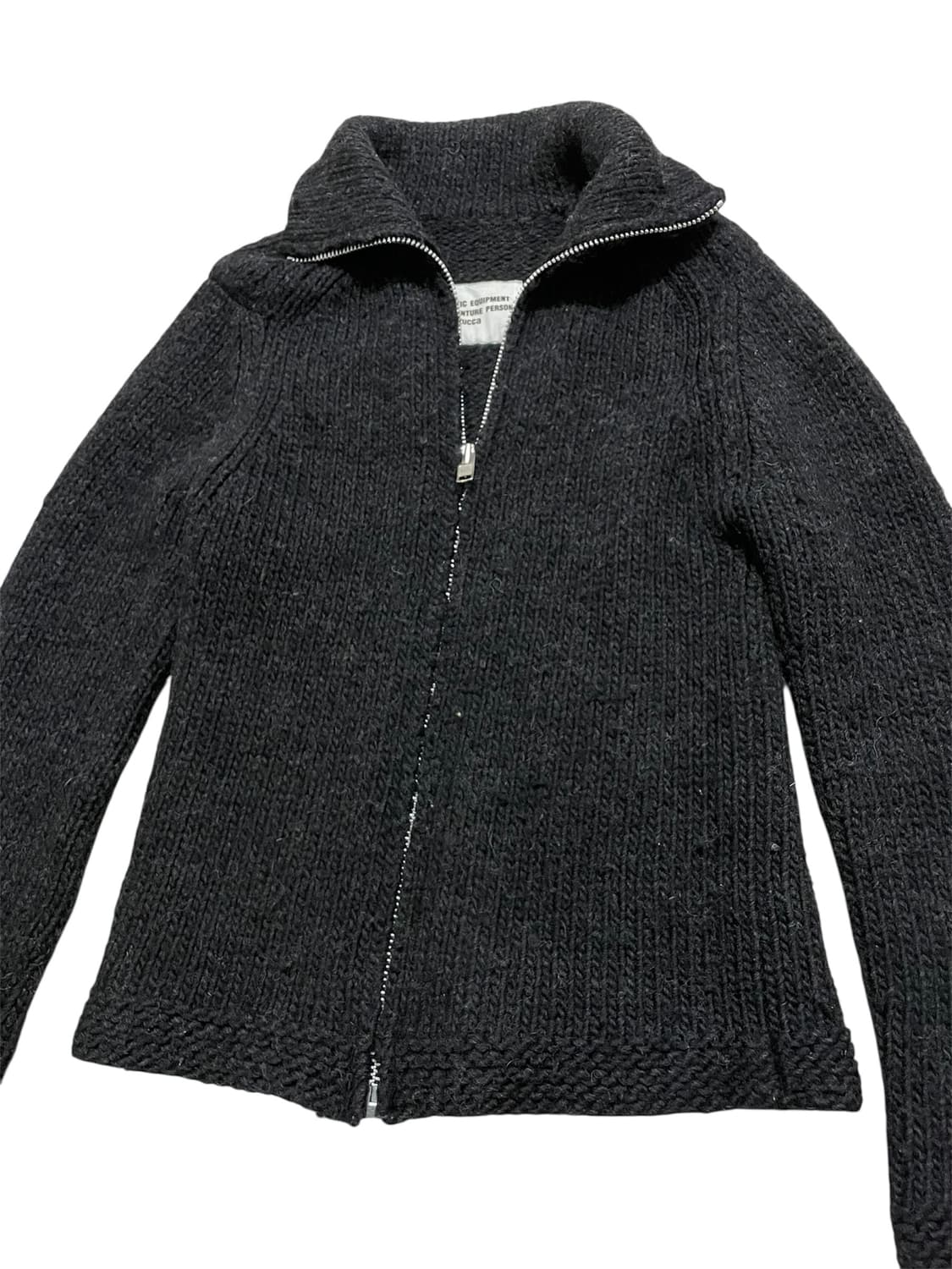 Zucca 주카 하이넥 울 니트집업 스웨터 차콜 일본빈티지 00s헬무트랭 상품이미지2