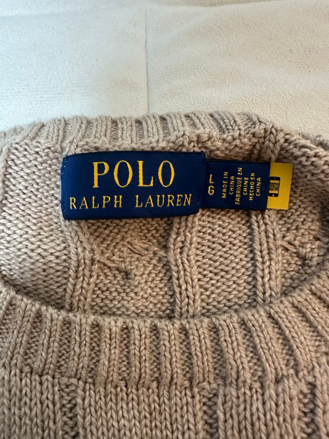 폴로 랄프로렌 케이블니트 네추럴 브라운 L 상품이미지3