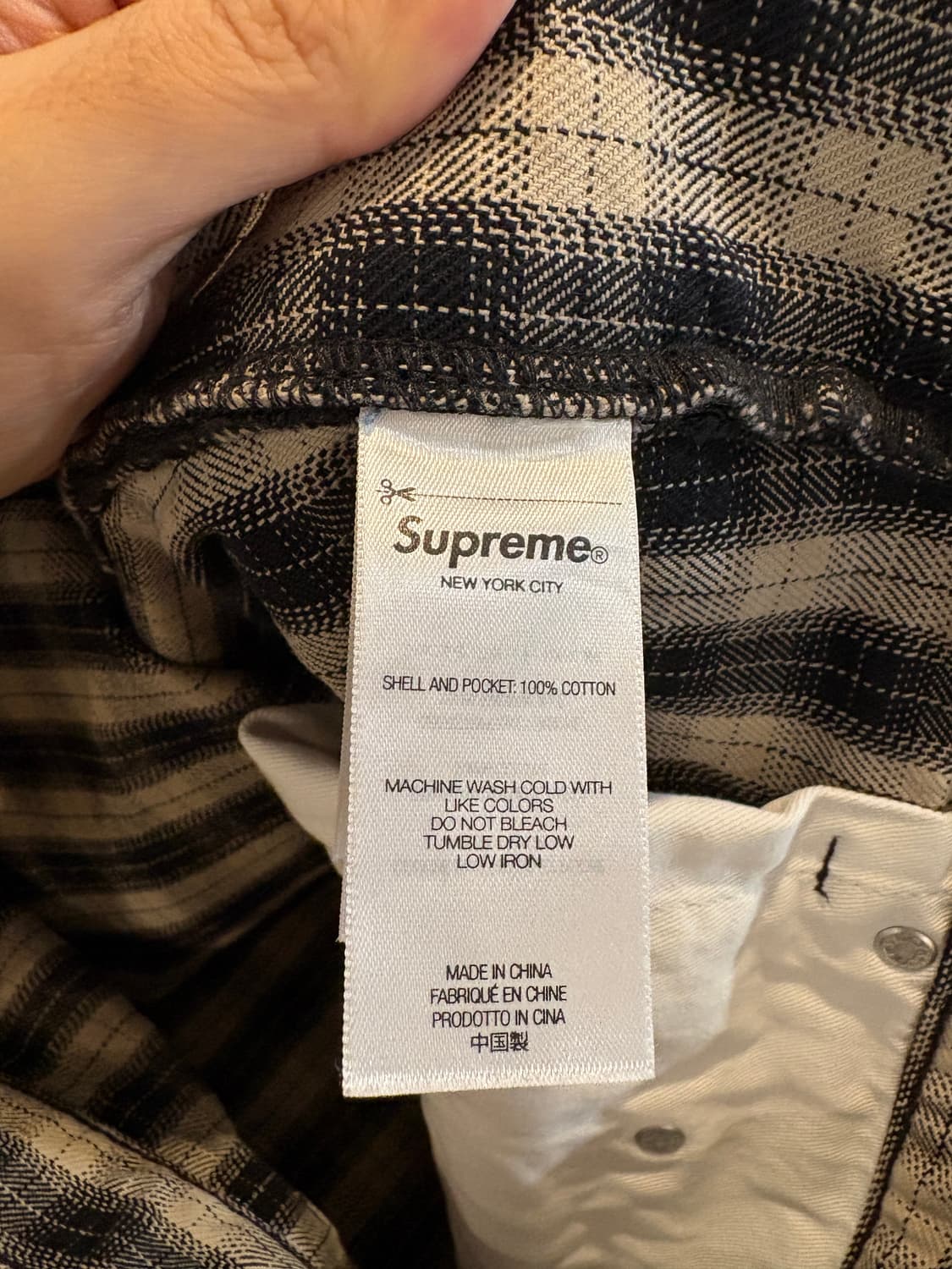 Supreme checker denim shorts 상품이미지5