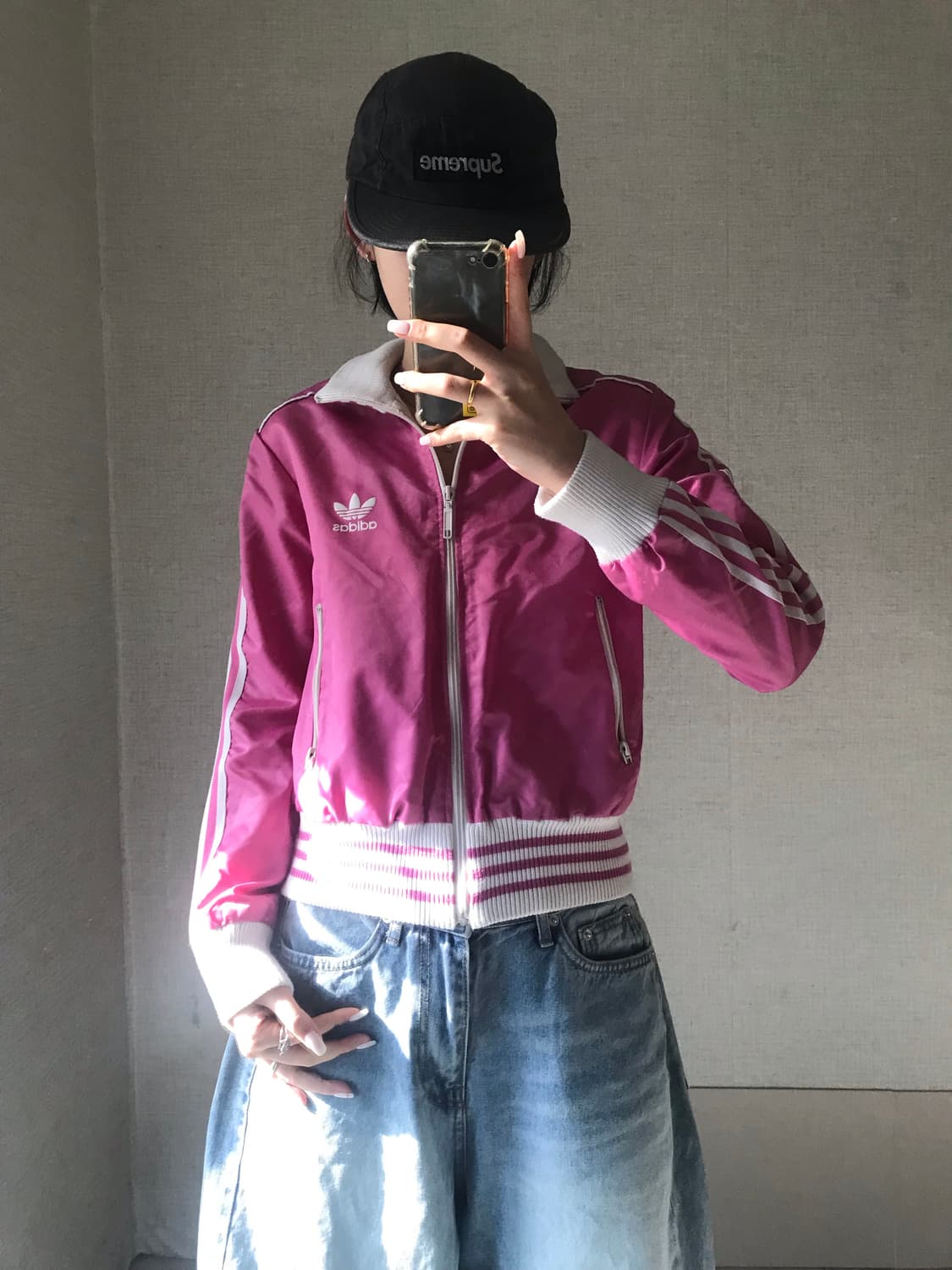 아디다스 핑크 화이트 자켓 상품이미지1