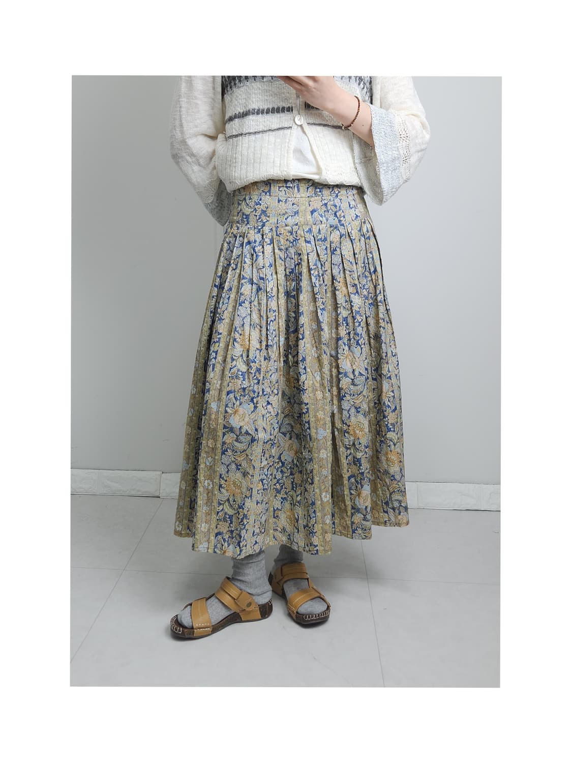 플로럴 에스닉 롱 스커트 상품이미지1
