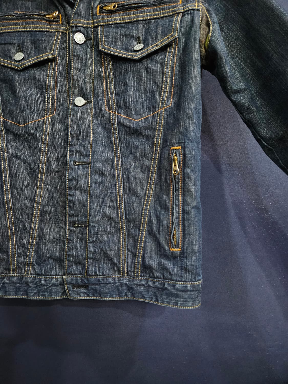 엔 진스 네이비 남성 슬림핏 90 빈티지 데님자켓  상품이미지7