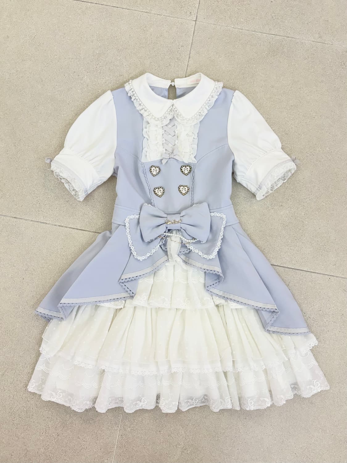 리즈리사 하늘 하트리본 원피스 상품이미지1