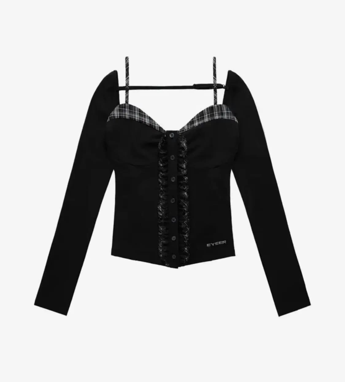 EYEER 체크 뷔스티에 롱슬리브 블랙 (새상품) 상품이미지1