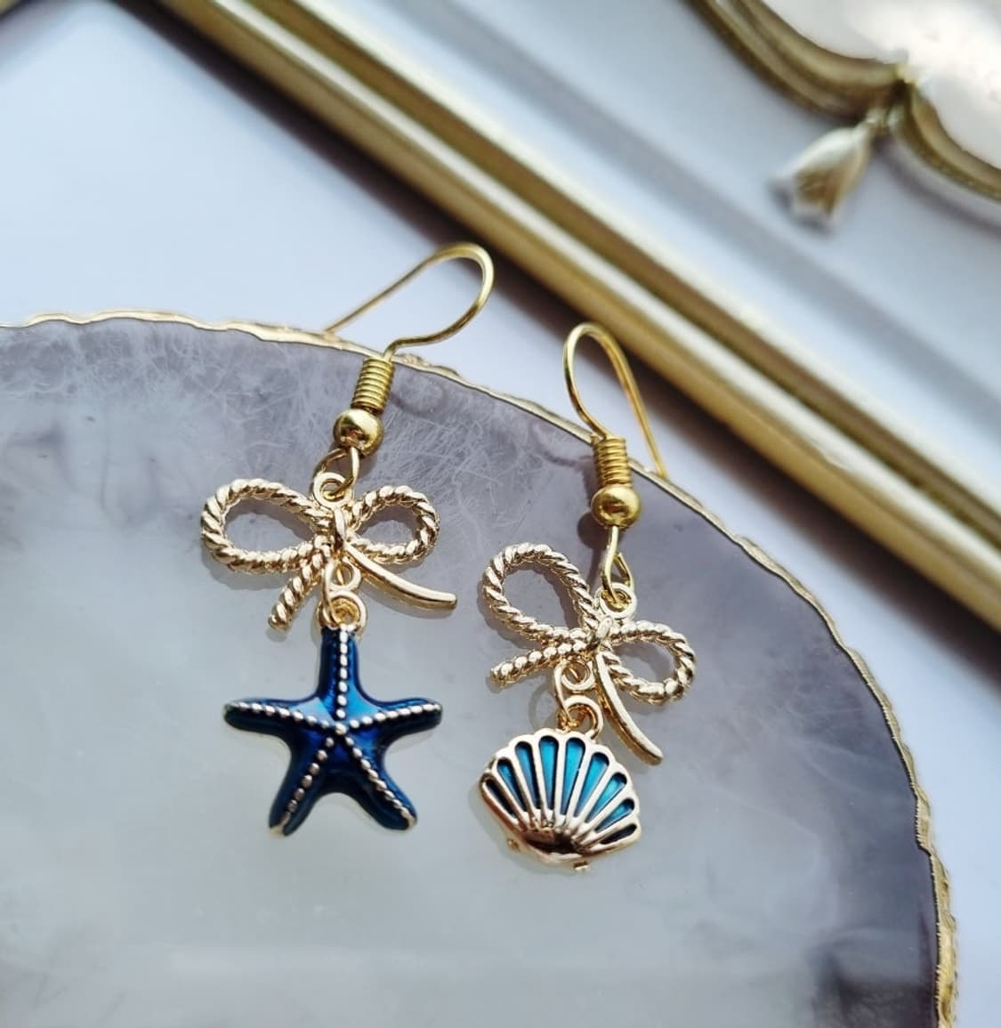 핸드메이드 새상품)조개 불가사리 귀걸이 상품이미지4