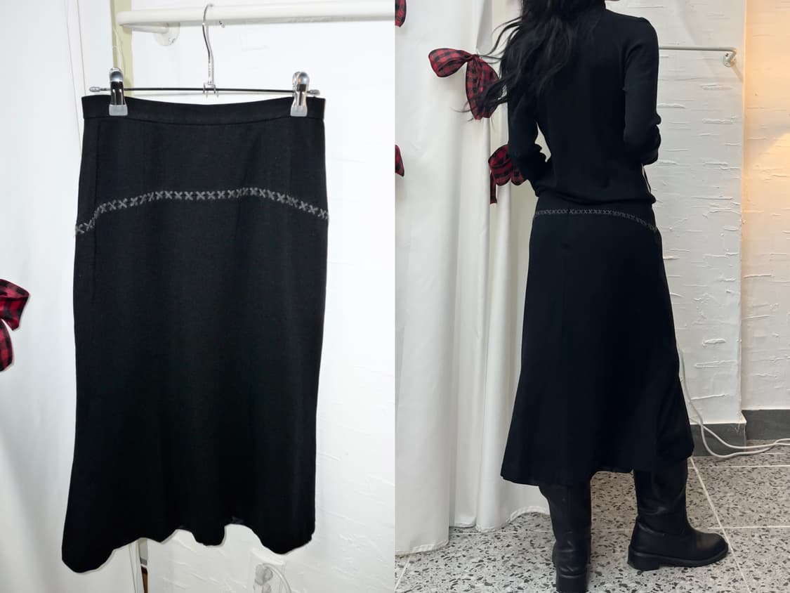 noir tie-detail skirt 상품이미지1