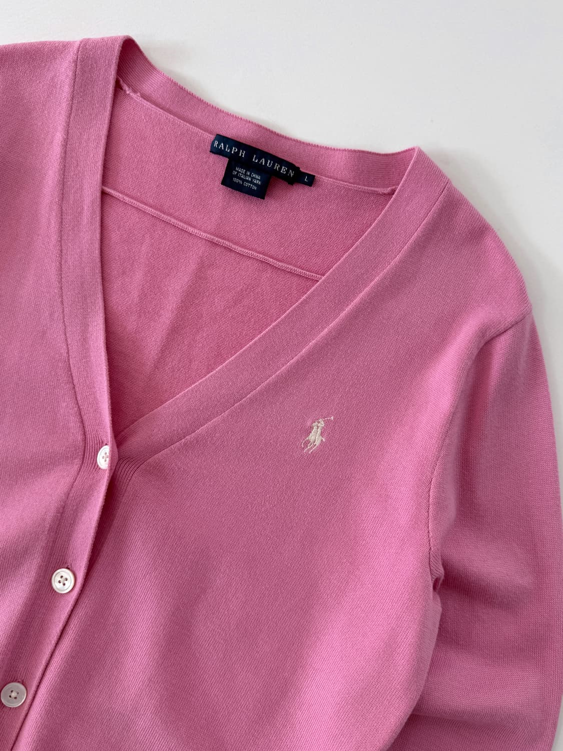 폴로 랄프로렌 루즈핏 핑크 니트 가디건  상품이미지2