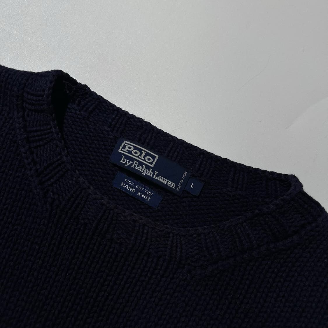 폴로 랄프로렌 성조기 라운드 핸드니트 네이비 상품이미지4