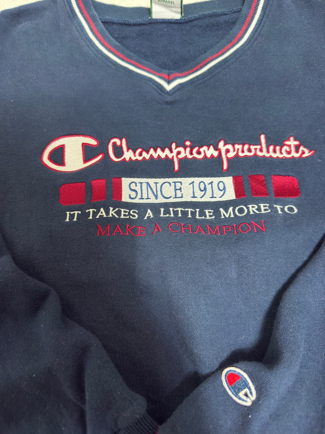 챔피온 네이비 V넥 긴팔 티셔츠 상품이미지4