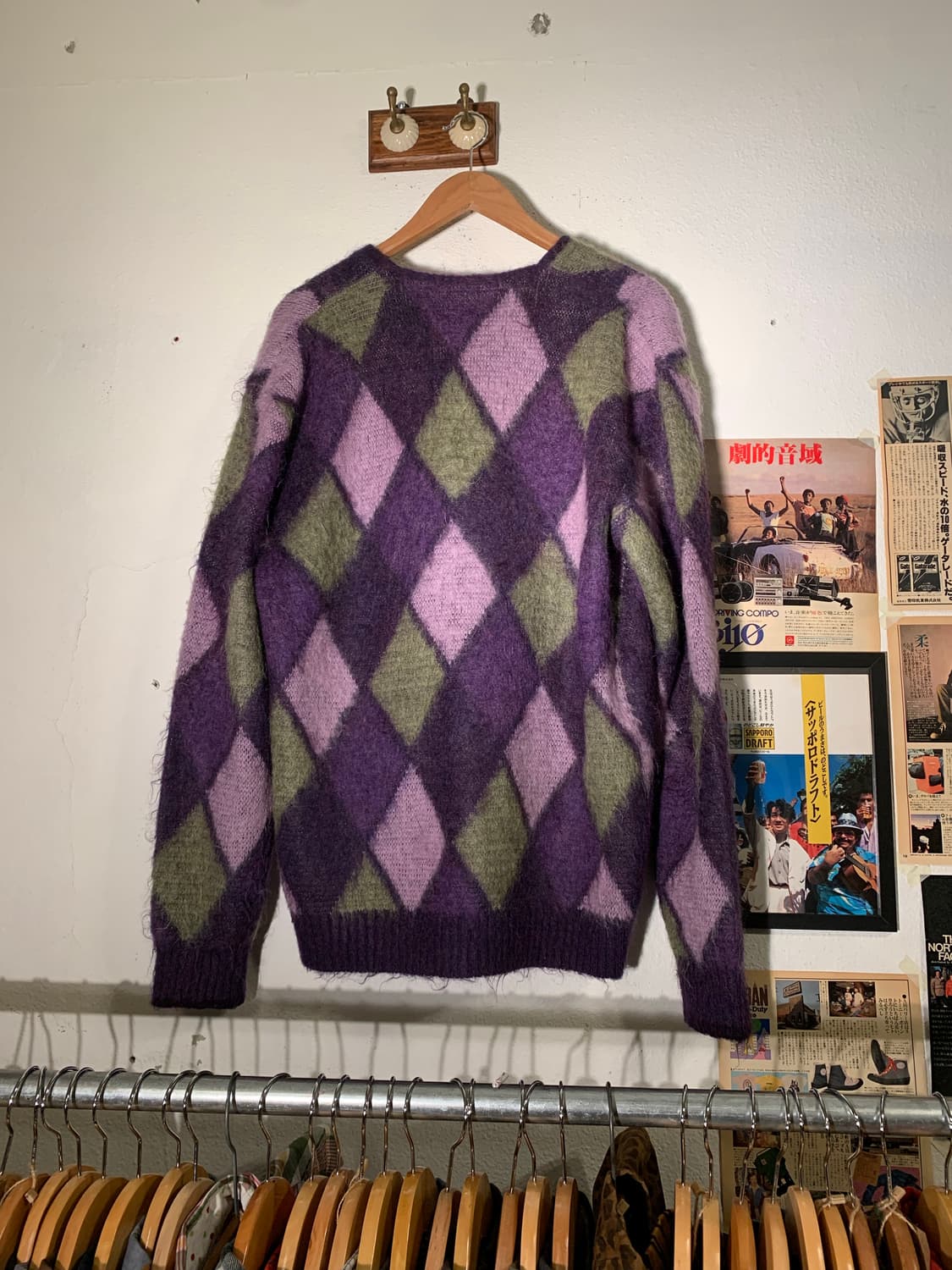 니들스 아가일 패턴 모헤어 가디건 상품이미지2