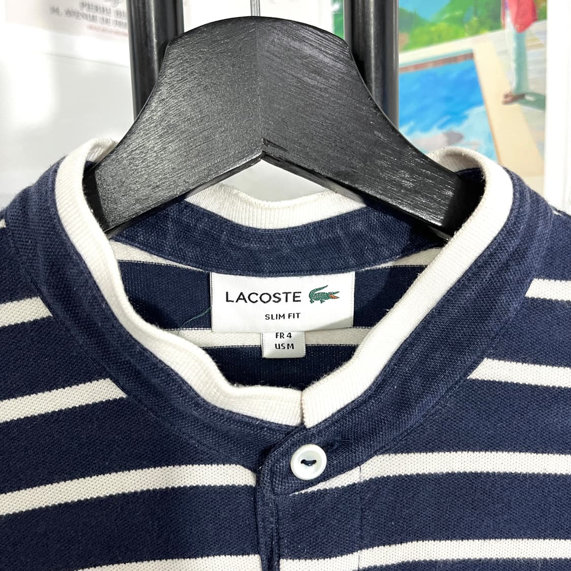 라코스테 차이나넥 스트라이프 티셔츠 상품이미지5