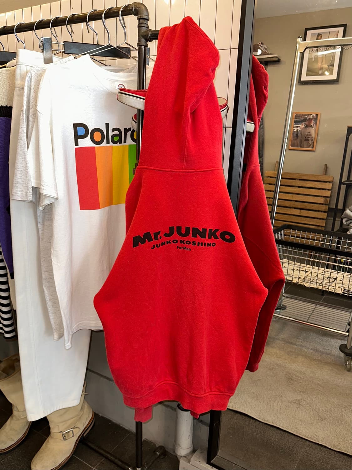 90‘s Koshino Junko logo red hood zip-up 상품이미지10