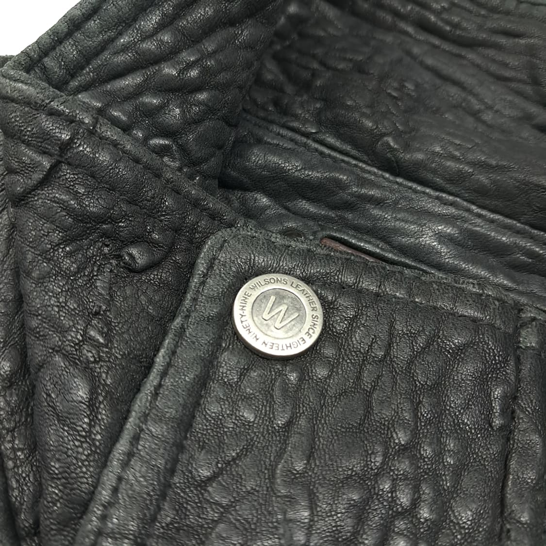 CL642 L 윌슨레더 90s 페블 그레인 소가죽 블랙 자켓 아우터 상품이미지6