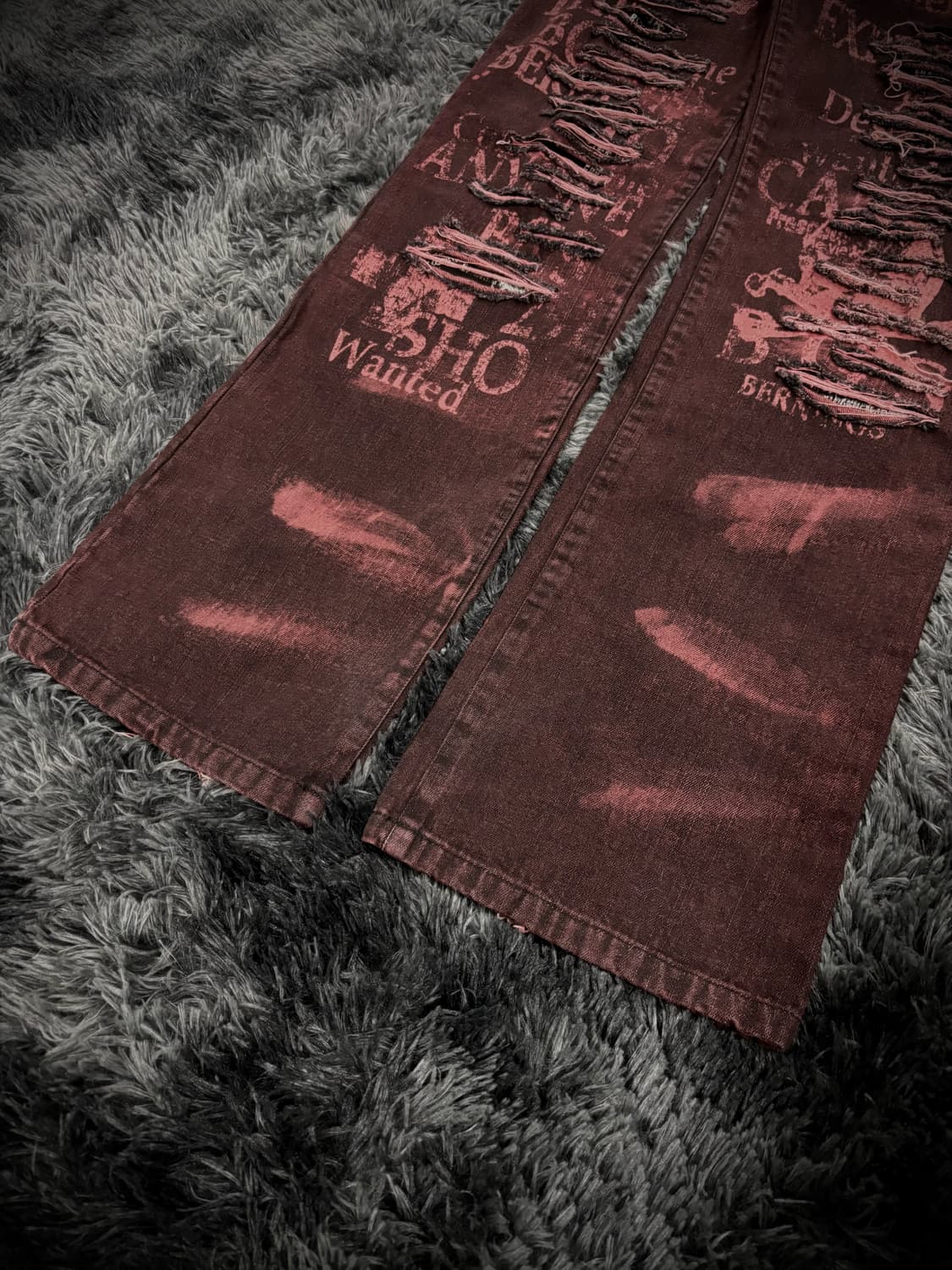 Berning-Sho 펑크 레터링 그런지 팬츠 상품이미지4