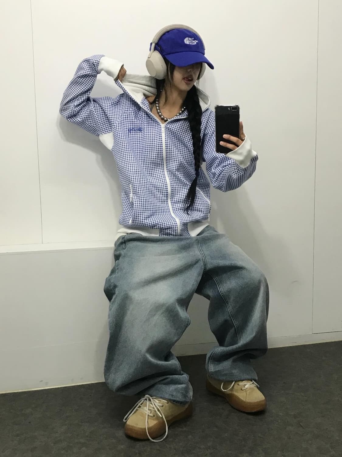 Stussy Check Pattern Hood Zip-Up 상품이미지5