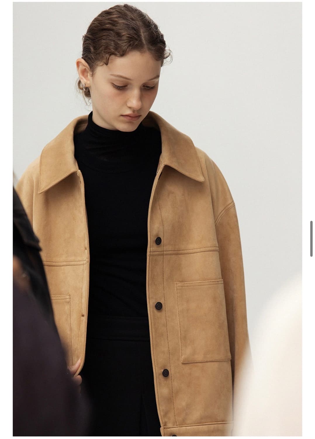 Le 르 스웨이드 트러커 오버핏 싱글 자켓 블레이저 F 상품이미지5