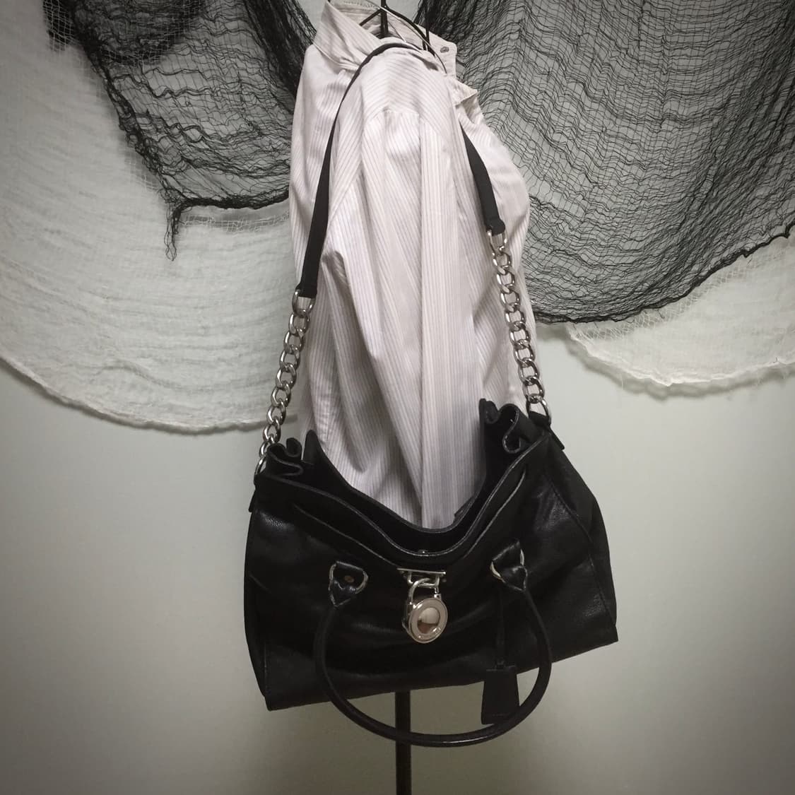 Michael Kors mk sliver leather chain bag 상품이미지3
