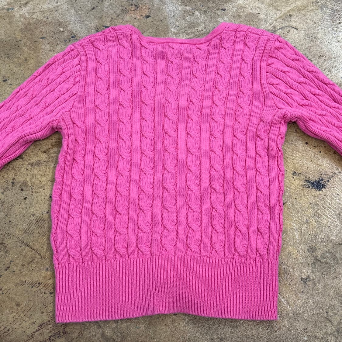 폴로 랄프로렌 핑크 꽈배기 브이넥 니트 가디건  상품이미지4