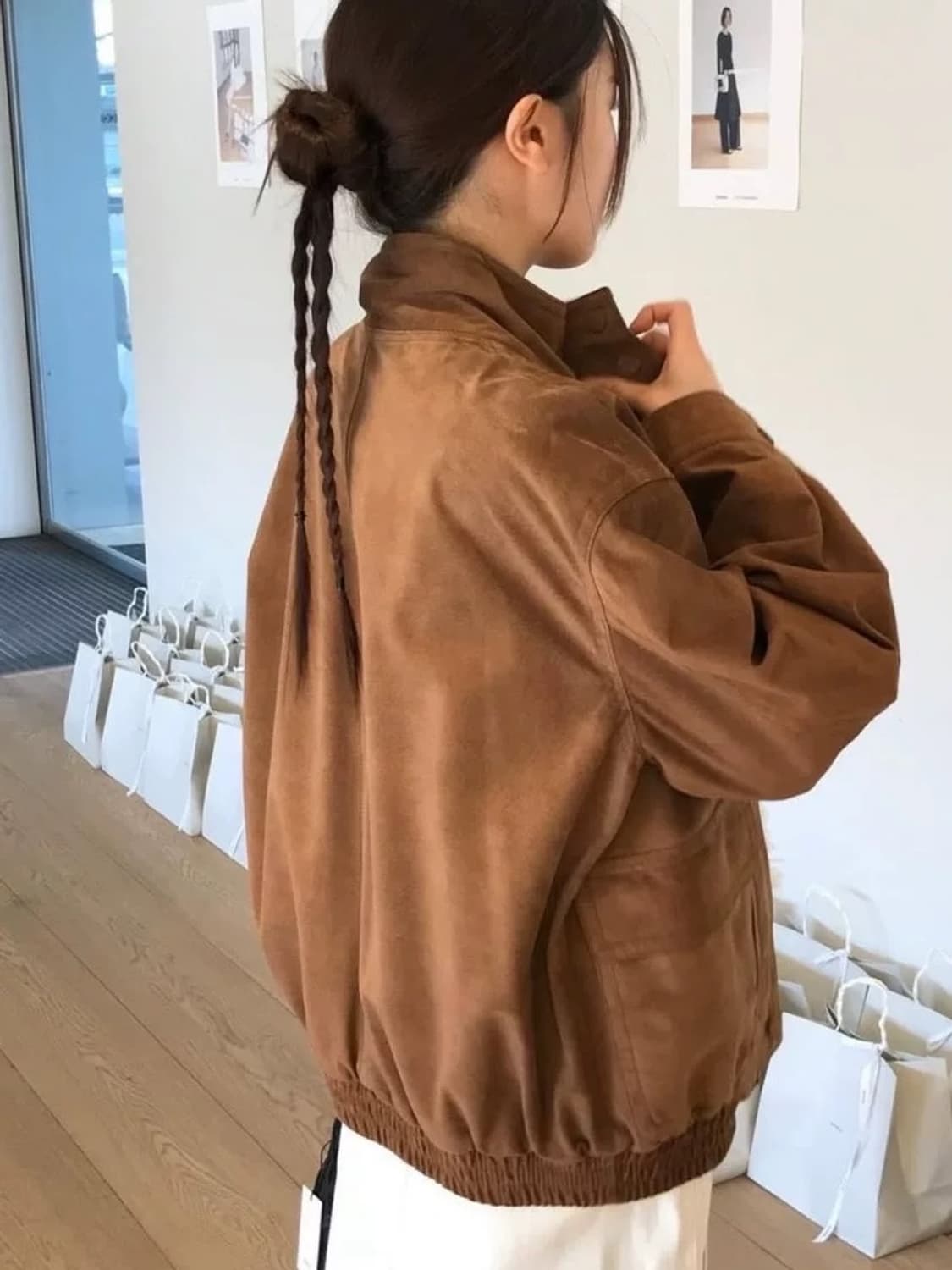 모노하 스웨이드 하이넥 점퍼 상품이미지2
