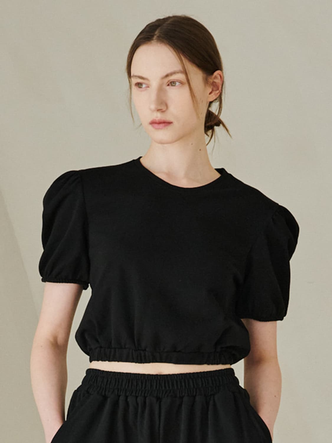 누브 퍼프 슬리브 티셔츠, 팬츠 세트 상품이미지3