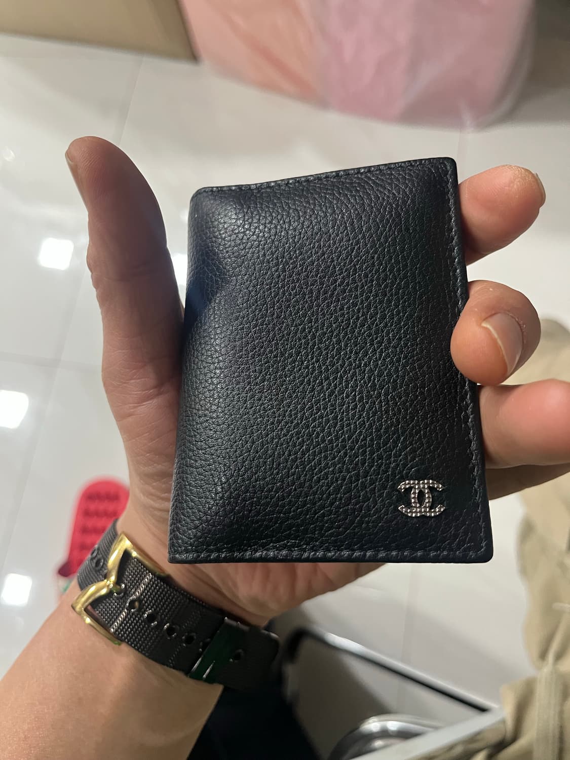 샤넬 블랙 레더 미니 CC 로고 카드홀더 지갑aa51123 상품이미지1