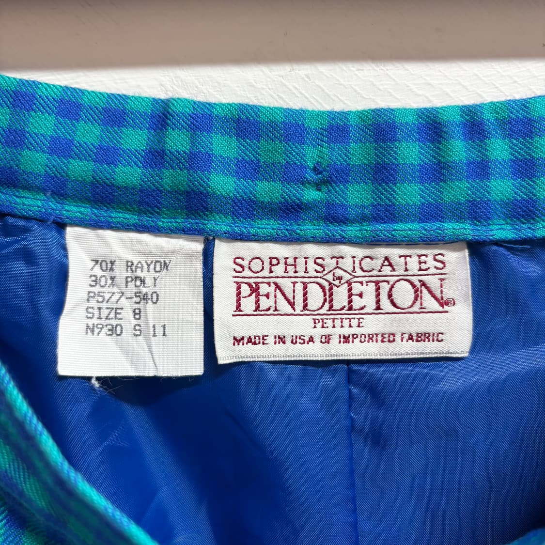 80's PENDLETON 펜들턴 비비드 체크 미디 스커트  상품이미지6