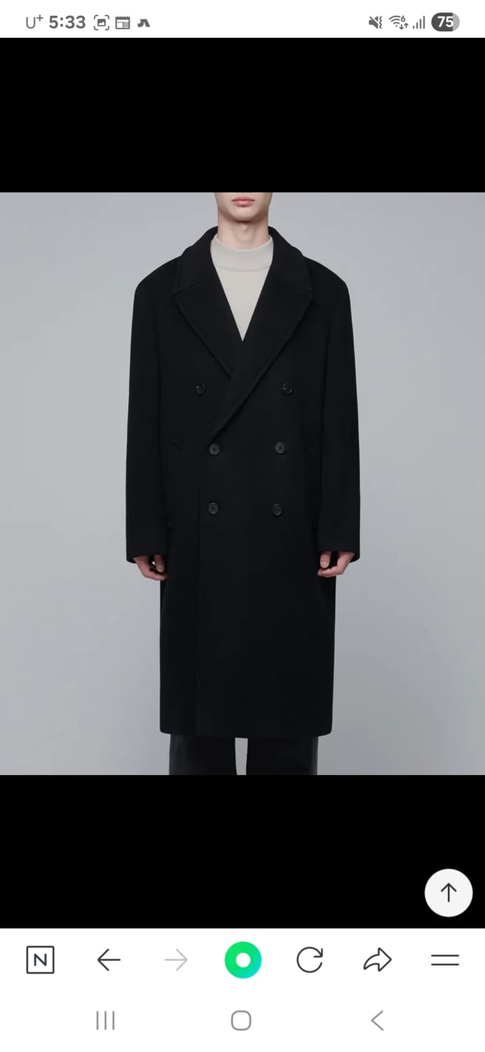 무신사스탠다드 캐시미어 블렌드 오버사이즈 더블코트 Black 상품이미지1