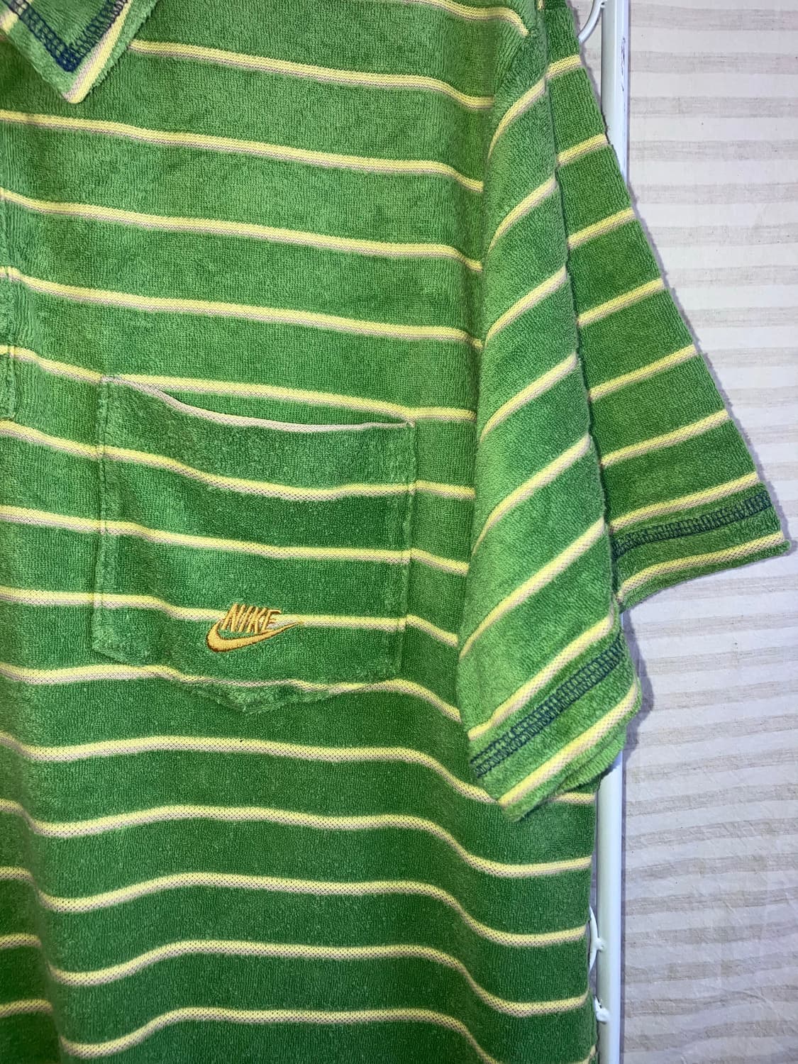 빈티지 나이키 그린 니트 반팔 카라티 y2k 스트릿 갸루 펑키 상품이미지4