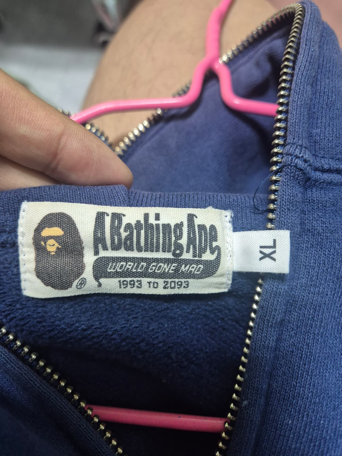 베이프 bape 샤크 후드집업 블루 반카모 XL 상품이미지7