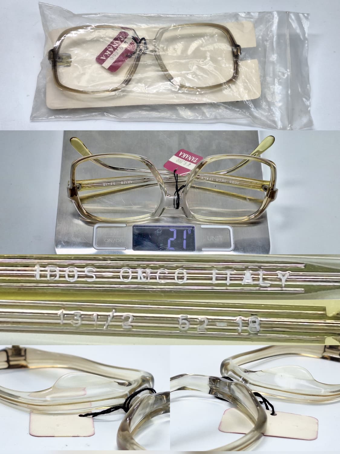 80s 이탈리아제 빈티지 데드스톡/IDOS-OMCO 안경테 52mm 패션 상품이미지9