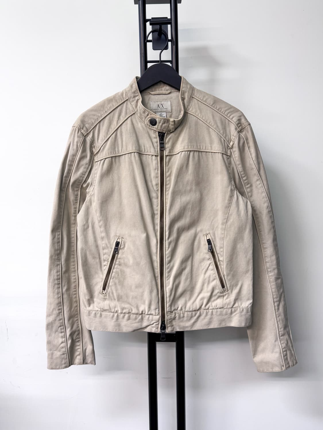 아르마니 익스체인지 투웨이 워시드 코튼 바이커 자켓 상품이미지1