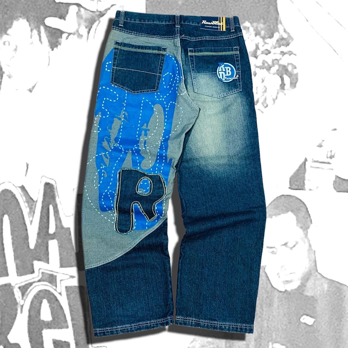 Raw blue 로우블루 올드스쿨 아트 힙합 청바지 상품이미지2