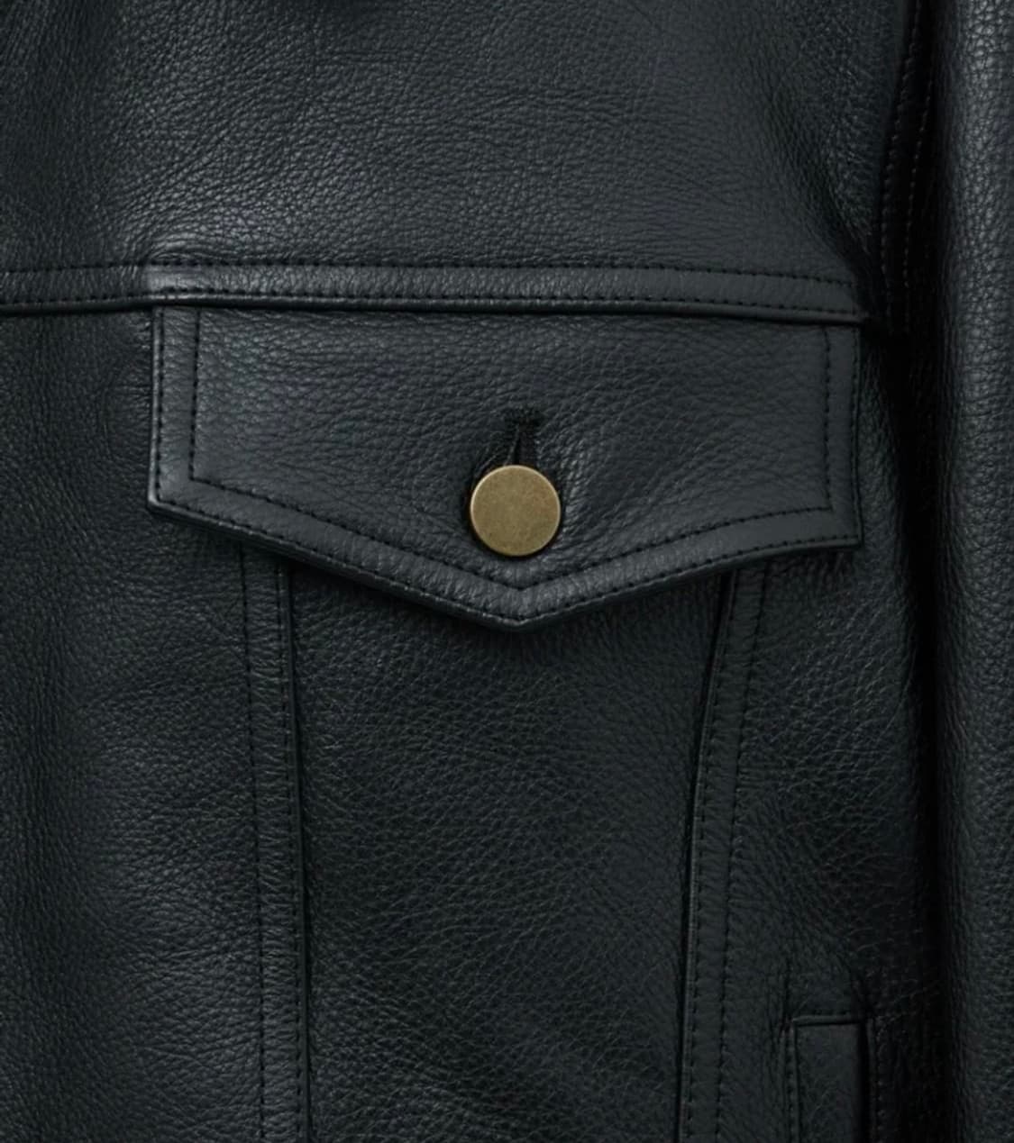 [50] 노이어 앤틱 카우 레더 가죽 트러커 자켓 블랙 렉토맛 상품이미지7