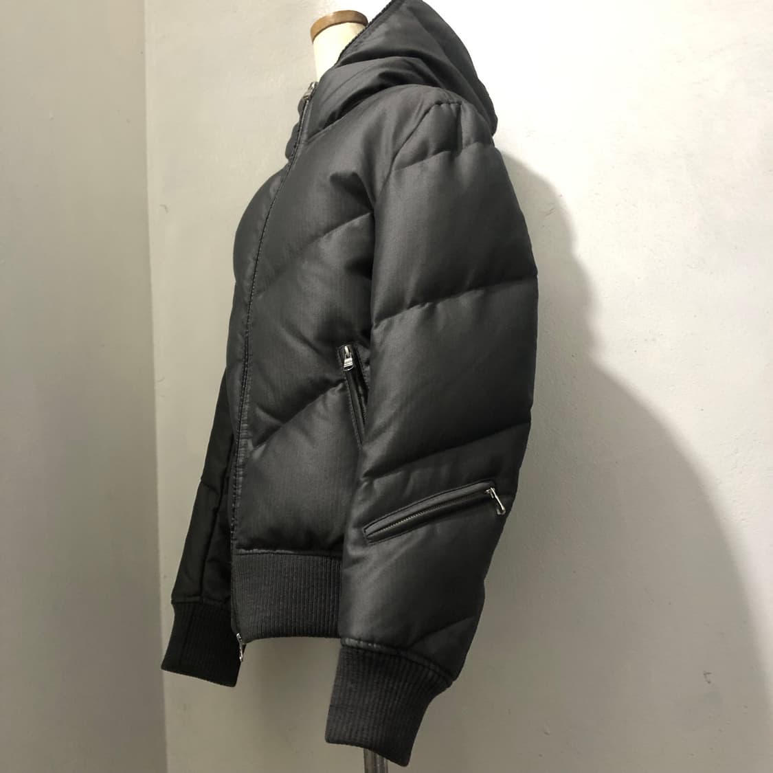 abahouse 다크 그레이 투웨이 다운 재킷 숏패딩 일본빈티지 상품이미지3