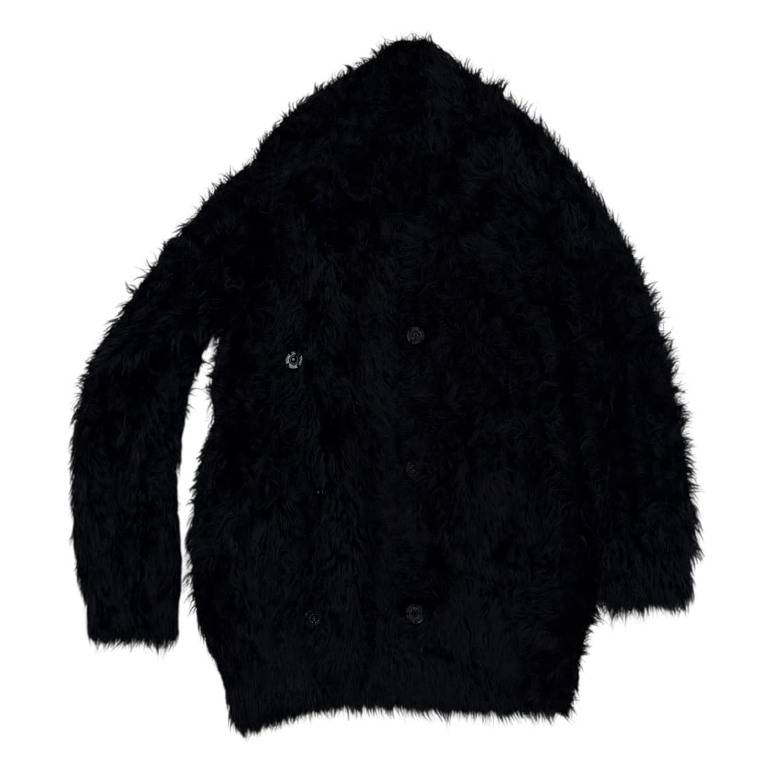 베네통 부클 똑딱이 가디건 블랙 상품이미지2