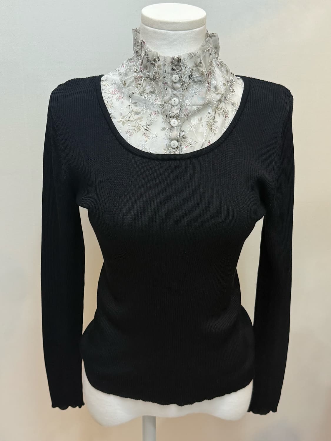 플라워패턴 레이어드 니트 스나계 상품이미지1