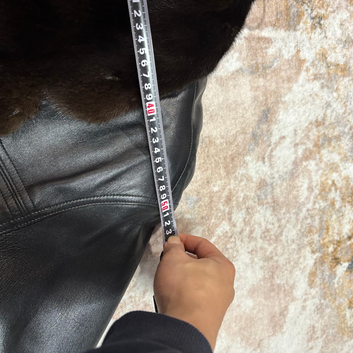 빈티지 양가죽 밍크퍼 롱레더코트 상품이미지10