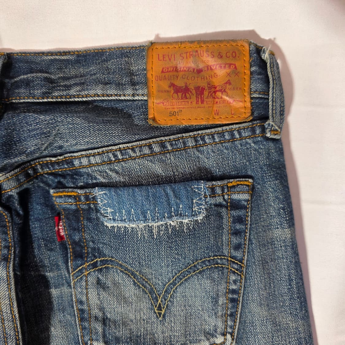 [W25L32]리바이스 501 리워크 데님팬츠 상품이미지6