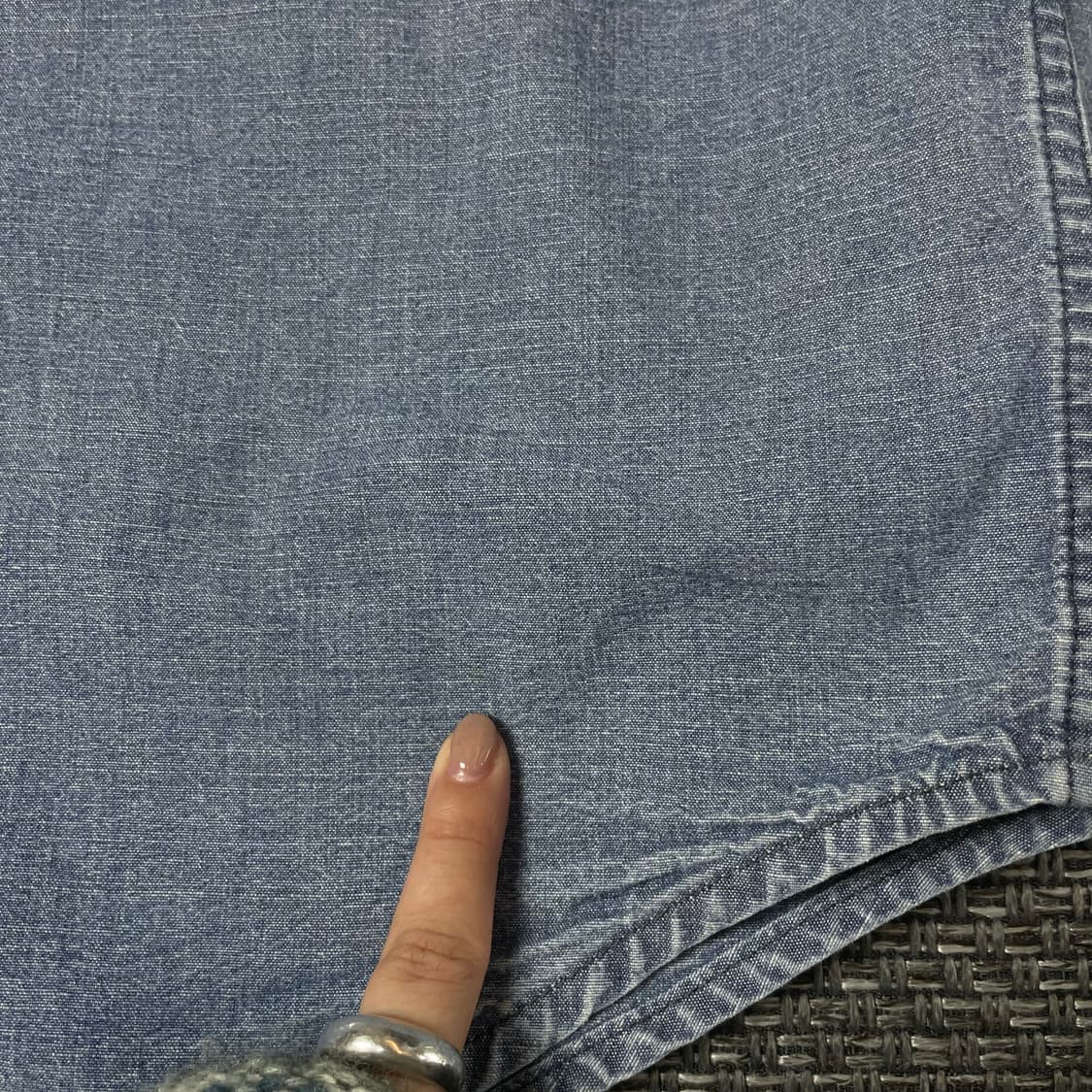 에디바우어 연청 원포켓 데님 셔츠 2XL 상품이미지6